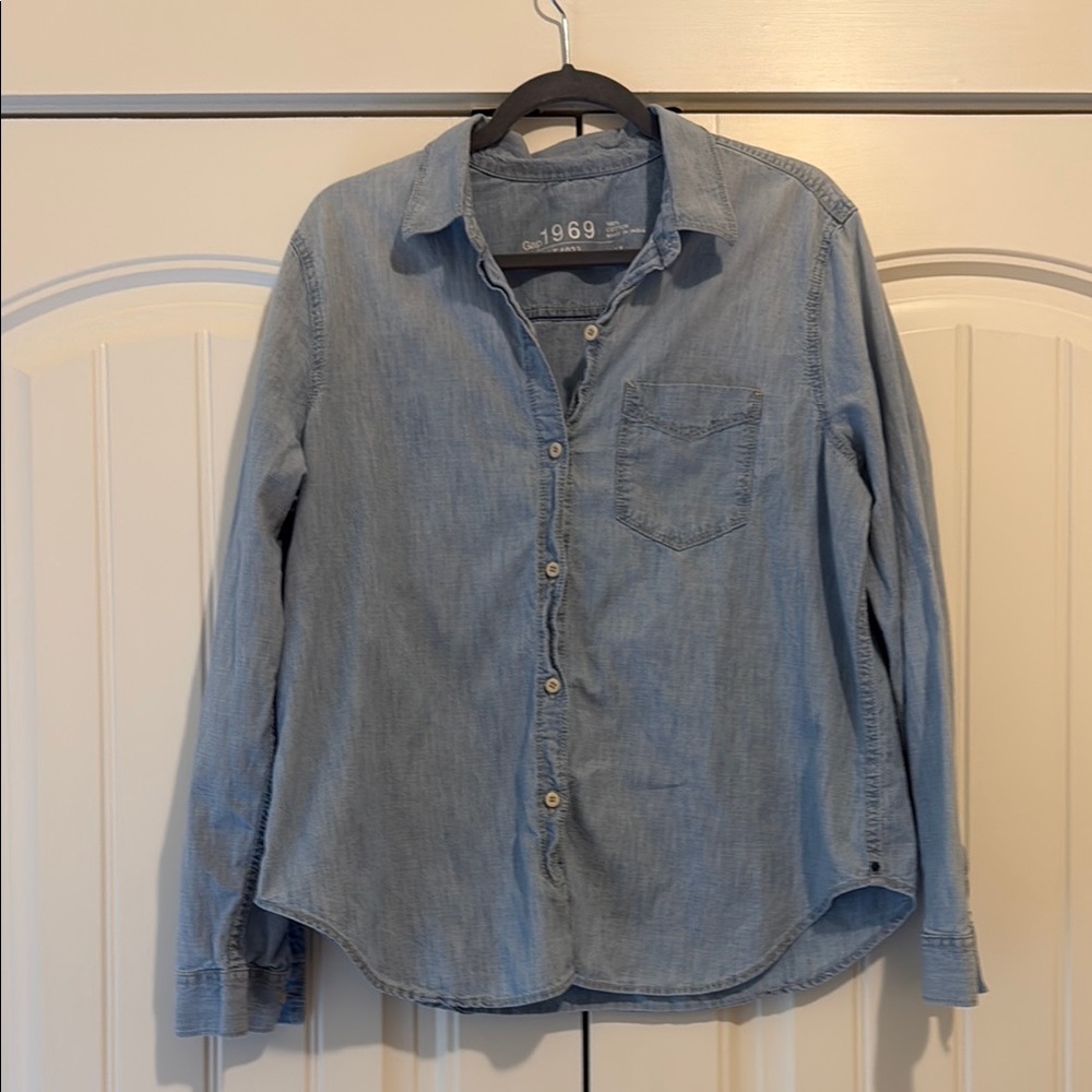 GAP Denim Blue Button Down Shirt